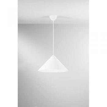 Lámpara Colgante Moderna Bigbang de Metal con Difusor Cónico Blanco 1xE27 49x25x183,5cm