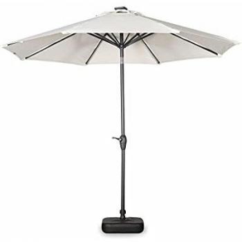 Parasol Redondo Central de 2.7m con Luces LED Integradas - Color Crudo