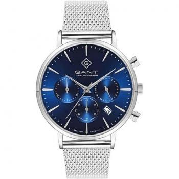Reloj Hombre Gant G123003 - Reloj de pulsera analógico para hombre, caja de acero inoxidable, correa de cuero, resistencia al agua hasta 50 metros, esfera en color negro con detalles plateados y cristal mineral