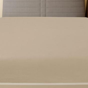 Sábana bajera jersey algodón gris taupe 180x200 cm