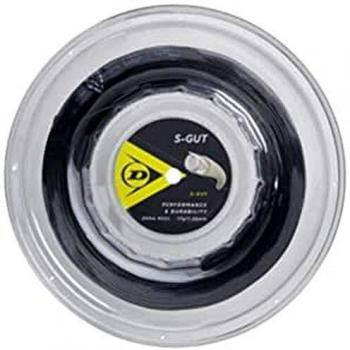 DUNLOP S GUT Cordaje Tenis 200m 1.25mm Negro