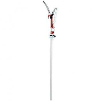 Altuna J497 Tijera cortarramas + serrucho con pértiga de 2+2 Metros, Aluminio, Negro, Rojo, 242x25x5 cm