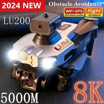 Dron LU200 HD 2024 para Fotografía Aérea con WIFI, Posicionamiento de Flujo Óptico, Cuadricóptero con Evitación de Obstáculos en Cuatro Direcciones, Juguete Regalo para