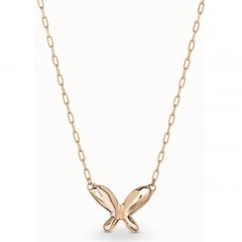 Gold Plated Butterfly Wings Necklace - 70 cm Women's Jewelry by UNOde50