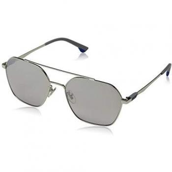 Police Aviator Shiny Palladium Smoke Silver Mirror SPL771 Vibe 2 Metal Sunglasses