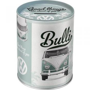 Volkswagen Hucha Retro VW – Good Things – Idea Regalo de Furgoneta, Frasco metálico para Dinero, Alcancía diseño Vintage, 1 l