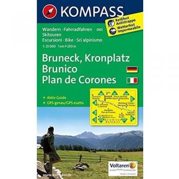 Mapa excursionista y topográfico Bruneck - Kronplatz 1:25.000 con rutas de senderismo, ciclismo y esquí, GPS preciso