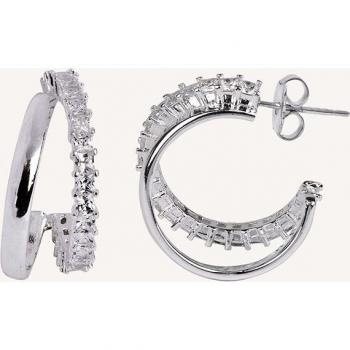 Pendientes de aro Essentials acabados de plata