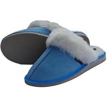 Piel de cordero zapatillas de andar por casa Pocahontas azul, color azul, talla 38