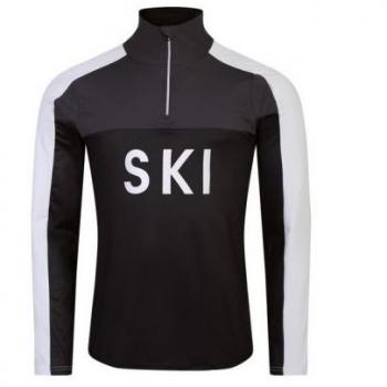 Dare2B Camiseta de Manga Larga con Media Cremallera Ski Core Stretch (Negro/Hueso)