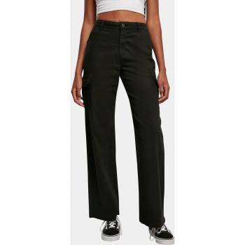 Urban Classics Women's High Waist Straight Black Cargo Pants
