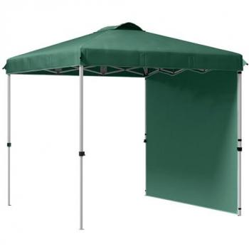 Outsunny Carpa Plegable 2,5x2,5 m Cenador de Jardín con 1 Pared Lateral Altura Ajustable en 3 Niveles Anti-UV Impermeable y Bolsa de Arena para