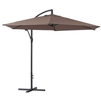 Parasol de jardín exéntrico de aluminio ILIOS - Circular - Ø 3 m - Topo