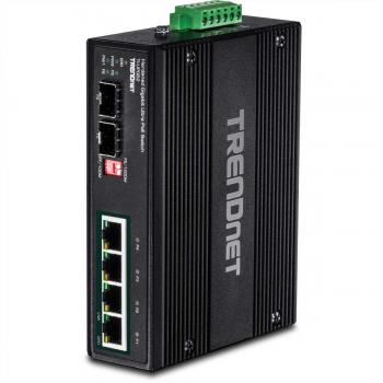 TRENDnet TI-UPG62 6-Port Hardened Industrial Gigabit Ultra PoE DIN-Rail Switch