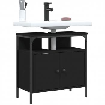 Mueble de lavabo de baño negro 60x30x60 cm madera multicapa Vidaxl