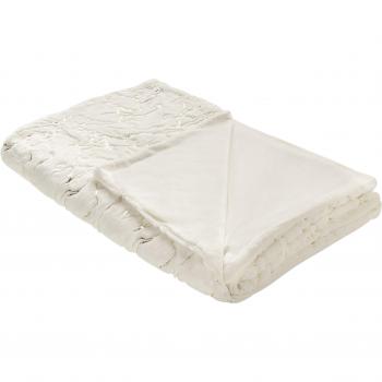 Colcha de poliéster crema 130 x 180 cm con patrón de mármol dorado Godavari