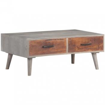 vidaXL Coffee Table Grey 100x60x40 cm Solid Rough Mango Wood