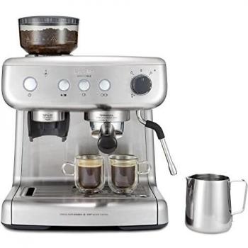 Máquina de Café Espresso Breville Barista Max - Acero Inoxidable, Molinillo Integrado, Vaporizador, Depósito de Agua 2.8 L, Bomba Italiana de 15 Bar