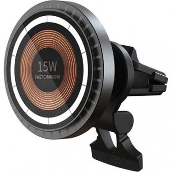 Cargador para coche Magsafe 15W con luces led ambientales