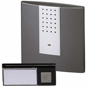 Set Completo de Timbre Inalámbrico Heidemann HX Square 200 m, Antracita/Plata, con Luz de Advertencia