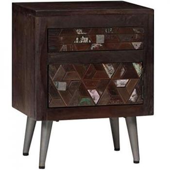 vidaXL Solid Reclaimed Wood Bedside Cabinet 40x30x50cm Bedroom Nightstand