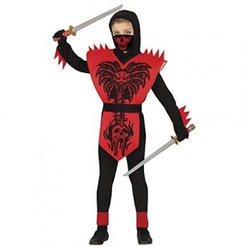 Disfraz de Ninja Cobra Rojo y Negro para Niño - Guerrero Halloween 7-9 Años