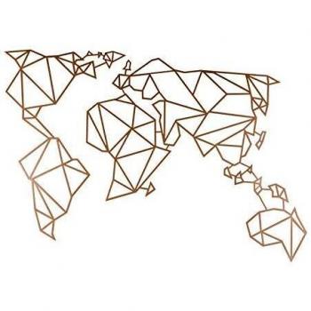 Decoración Mural Mapa Mundo, Cobre, Acero laminado en frío