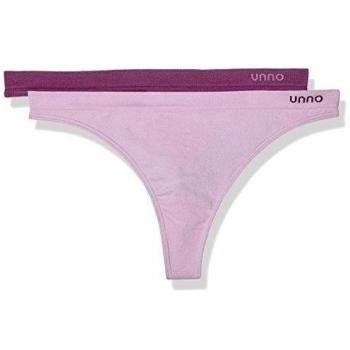 Unno - Tanga sin costuras para mujer, lot de 2, color Morado claro/Rosa claro, talla S/M
