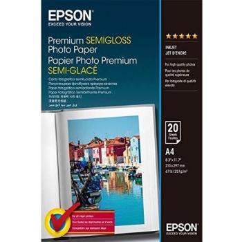 Epson Premium A4, Papel Fotográfico Semigloss, 251g, 20 Hojas - C13S041332