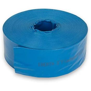 Eberth Manguera Plana de Jardín para Bombas 40m Longitud 3 Pulgadas 76mm Diámetro Flexible PVC Resistente Azul