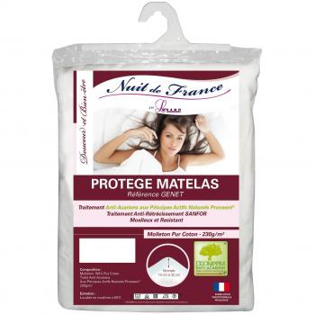 Nuit De France 331235 de colchón Forma sábana Bajera Cabeza y pie abatibles Gorro algodón Color Blanco, 100% algodón, Blanco, 140/200
