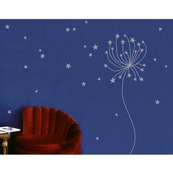 Sylvia Freidler WTD SF580 - Adhesivo Decorativo para Pared, diseño de Estrella, Color Berenjena, 337 x 122 cm