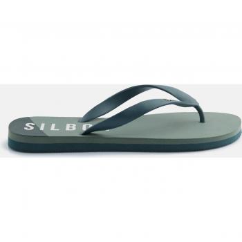 Chanclas Silbon bicolor verde para Hombre, combinación de colores estampado liso