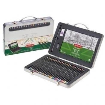 Estuche de lápices de colores Derwent Academy metálico con asa 28 piezas