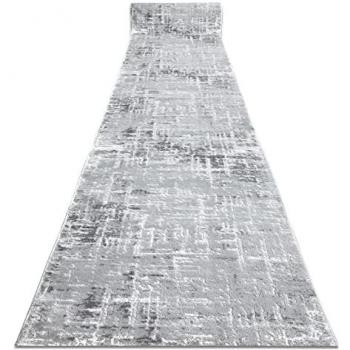 Alfombra de Pasillo Estructural MEFE de Dos Niveles en Vellón Gris/Blanco 80x190 cm