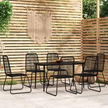 7 Piece Black Garden Dining Set