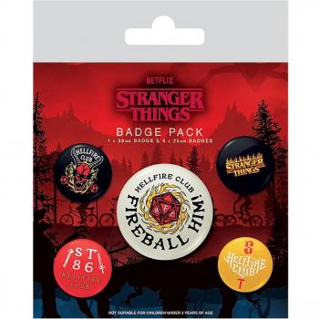 Set de Chapas Stranger Things 4 Hellfire Club