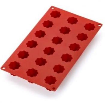 Lékué 18 Cup Platinum Silicone Mini Cake Tray, Red