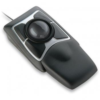 Kensinton 64325 Ratón Expert, Ratón con Cable y Trackball Compacto y Ergonómico, para Mac y Windows, con Anillo de Desplazamiento, Diseño Ambidiestro y Seguimiento Óptico, Gris
