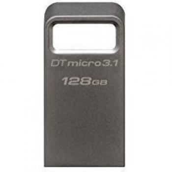Kingston DataTraveler Micro 3.1 - Memoria USB de 128 GB, llave, ultra pequeña, ligera, sin tapa, metal
