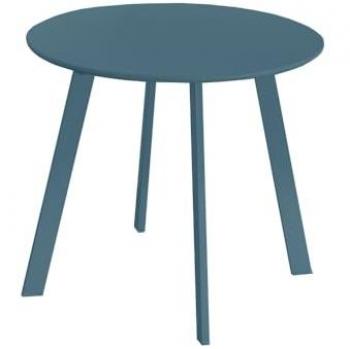 Mesa Auxiliar Marzia Azul de Acero con Revestimiento Epoxi Anticorrosión, Dimensiones: 50 x 50 x 44 cm, Ideal para Interiores y Exteriores (Jardín, Terraza y Balc
