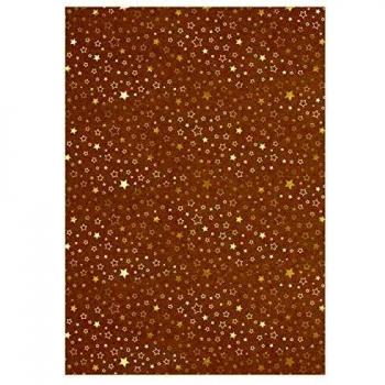 Ursus- Cartulina de diseño navideño, 25 Hojas, 250 g/m², DIN A4, con Estrellas Doradas, Color carbón