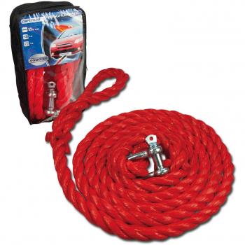Cartrend 50235 Cable de remolcar 4 Toneladas, largo 3,5 m en práctica bolsa con cierre de cremallera, roja