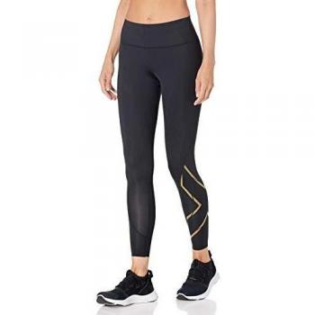 2XU 9336340740308 Medias, Mujer, Negro y Dorado, Extra-Small