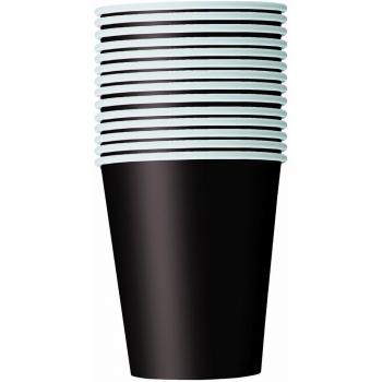 Unique vasos de papel, color negro, 14 unidad
