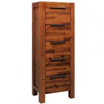 vidaXL Madera Acacia Maciza Mueble de Cajones 45x32x115 cm Aparador Mobiliario