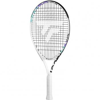 Raqueta de tenis Tecnifibre Tempo 23 blanca infantil, ligera, diseño ergonómico, ideal para jóvenes jugadores, con un marco de aluminio y un peso adecuado para facilitar el manejo