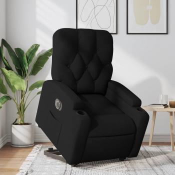 Sillón eléctrico reclinable elevable de tela negra Vidaxl con función de reclinación eléctrica, tapizado en tela, color negro