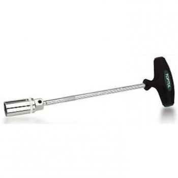 Llave para bujías TOPTUL CTFB1635, tipo de producto: herramienta de mecánica, características: diseño ergonómico, fabricada en acero al cromo vanadio, longitud de 35 cm, cabeza con forma