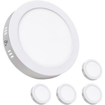 Plafón LED Circular Superficie 12W 1100LM CCT Selector de Color Pack 5 Unidades